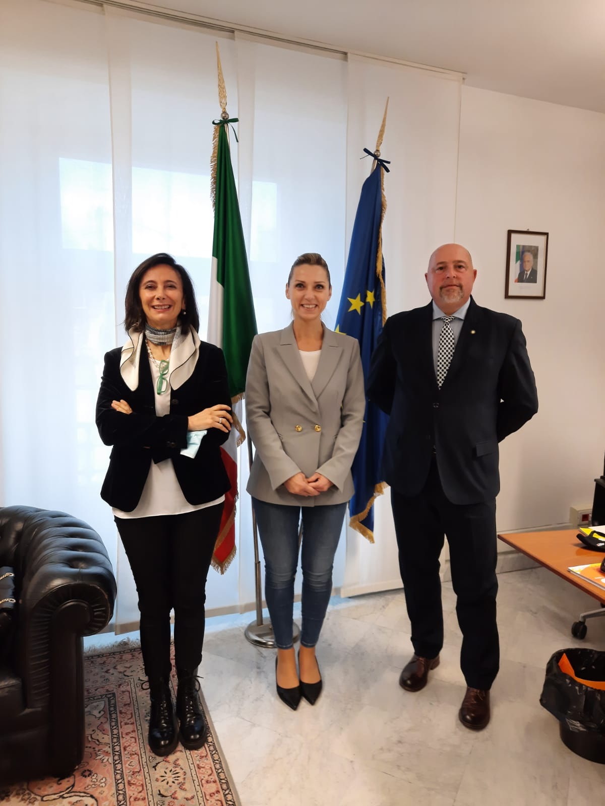 Caterina Pilo, Direttore Generale AIC e GIuseppe Di Fabio, Presidente AIC incontrano la Sottosegretario allo sport Valentina Vezzali