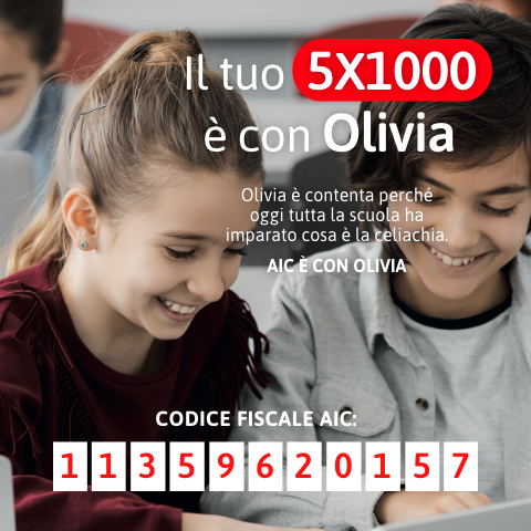 Il tuo 5x1000 è con Olivia - Codice Fiscale AIC: 11359620157